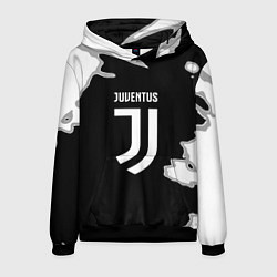 Толстовка-худи мужская Juventus fc краски, цвет: 3D-черный