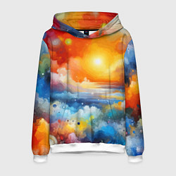 Мужская толстовка Закат солнца - разноцветные облака