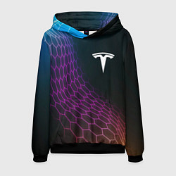 Мужская толстовка Tesla neon hexagon