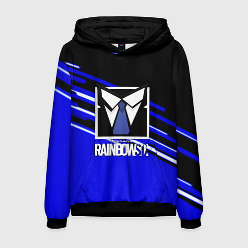 Мужская толстовка Rainbow six geometry steel / 3D-Черный – фото 1