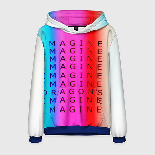 Мужская толстовка Imagine Dragons neon rock / 3D-Синий – фото 1