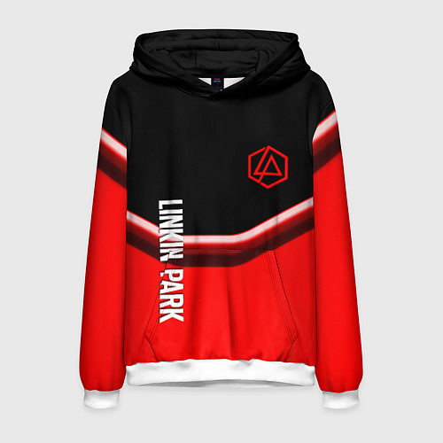 Мужская толстовка Linkin park geometry line steel / 3D-Белый – фото 1