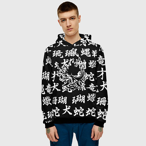 Мужская толстовка Cyberpunk samurai japan steel / 3D-Черный – фото 3