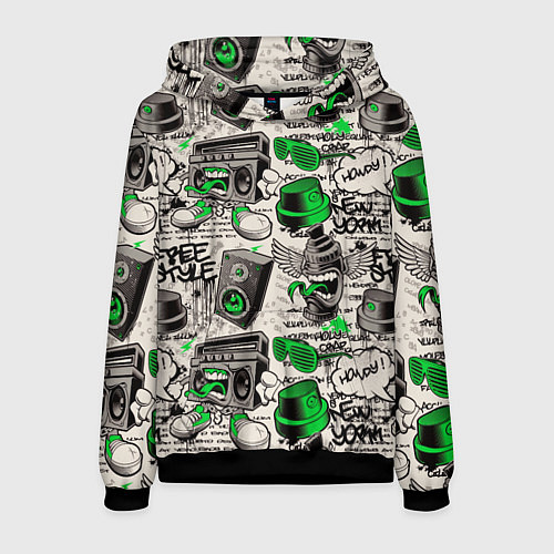 Мужская толстовка Свободный стиль / 3D-Черный – фото 1