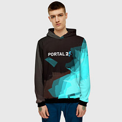 Толстовка-худи мужская Portal abstraction game valve, цвет: 3D-черный — фото 2