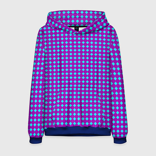 Мужская толстовка Паттерн кругов и ромбов / 3D-Синий – фото 1