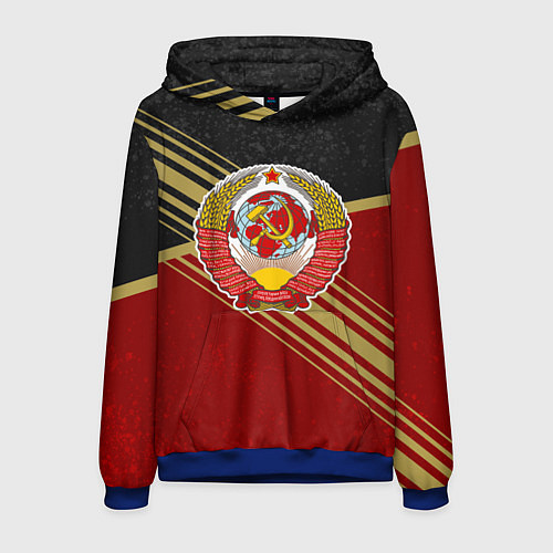 Мужская толстовка Советский - Герб СССР / 3D-Синий – фото 1