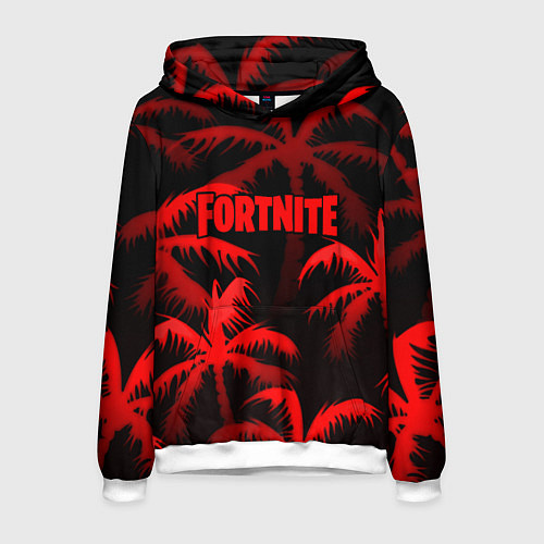 Мужская толстовка Fortnite tropic red / 3D-Белый – фото 1