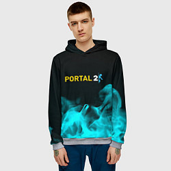 Толстовка-худи мужская Portal fire blue, цвет: 3D-меланж — фото 2