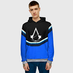 Толстовка-худи мужская Assassins Creed logo abstergo, цвет: 3D-меланж — фото 2