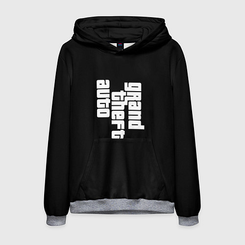 Мужская толстовка Grand theft auto logo / 3D-Меланж – фото 1