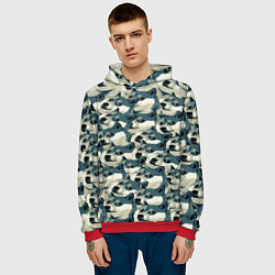 Толстовка-худи мужская Доги мем паттерн, цвет: 3D-красный — фото 2