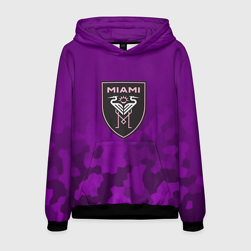 Мужская толстовка Inter Miami logo pattern / 3D-Черный – фото 1