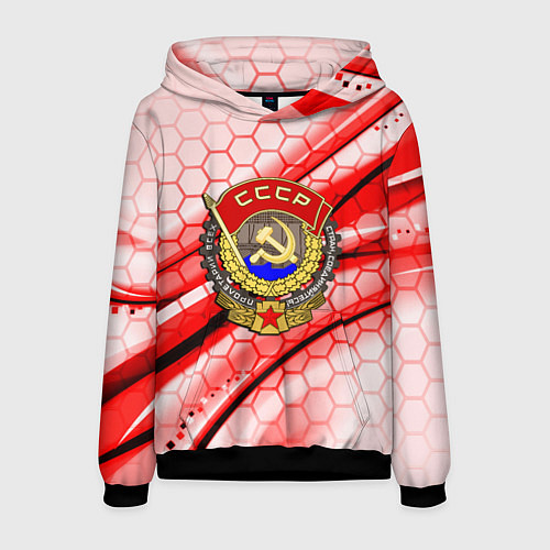 Мужская толстовка СССР текстура броня / 3D-Черный – фото 1