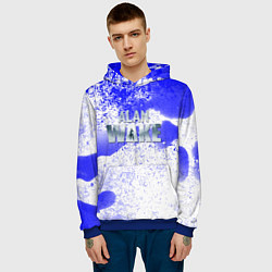 Толстовка-худи мужская Alan wake всплеск красок, цвет: 3D-синий — фото 2