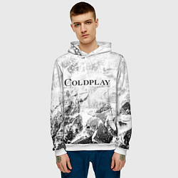 Толстовка-худи мужская Coldplay white graphite, цвет: 3D-белый — фото 2