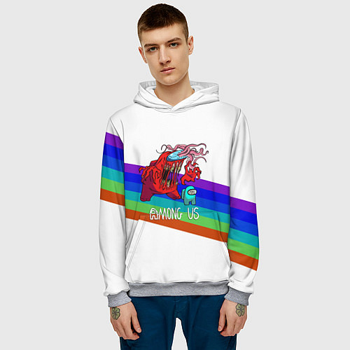 Мужская толстовка Among us colors line монстр / 3D-Меланж – фото 3