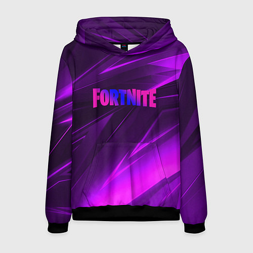 Мужская толстовка Fortnite neon stripes angles logo / 3D-Черный – фото 1