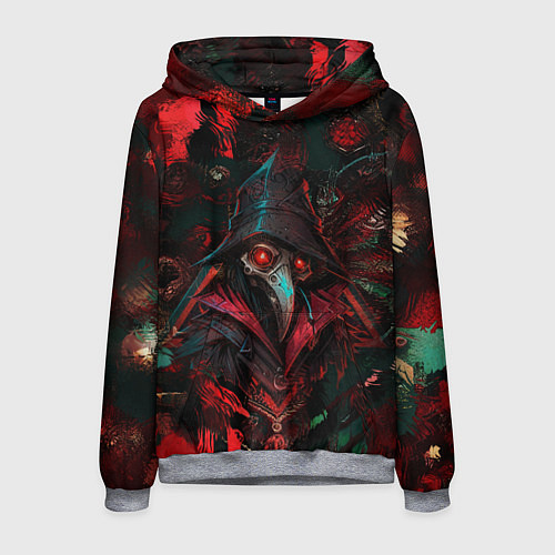 Мужская толстовка Чумной доктор с пылающим взором / 3D-Меланж – фото 1