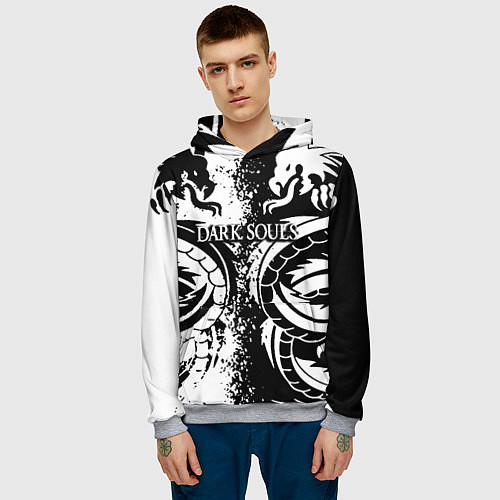 Мужская толстовка Darksouls rpg dragon / 3D-Меланж – фото 3
