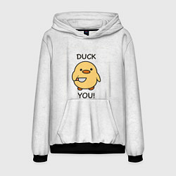 Толстовка-худи мужская Уточка с ножом duck you meme, цвет: 3D-черный
