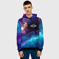 Толстовка-худи мужская Chevrolet space auto, цвет: 3D-черный — фото 2