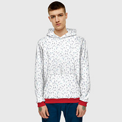 Толстовка-худи мужская Сперматозоиды разноцветные паттерн, цвет: 3D-красный — фото 2