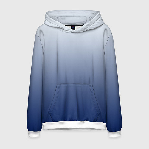Мужская толстовка Бело синий градиент / 3D-Белый – фото 1