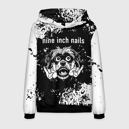 Мужская толстовка Nine Inch Nails рок пес / 3D-Черный – фото 1