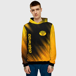 Толстовка-худи мужская Daewoo - gold gradient вертикально, цвет: 3D-черный — фото 2