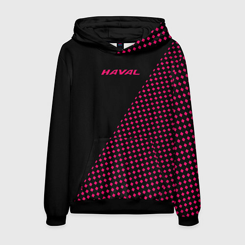 Мужская толстовка Haval чёрно-розовый шахматка / 3D-Черный – фото 1