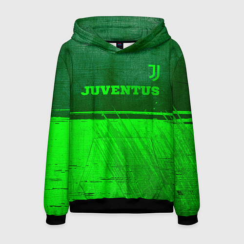 Мужская толстовка Juventus - green gradient посередине / 3D-Черный – фото 1