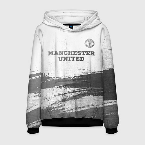 Мужская толстовка Manchester United - white gradient посередине / 3D-Черный – фото 1