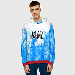 Толстовка-худи мужская Dead by april fire blue, цвет: 3D-красный — фото 2
