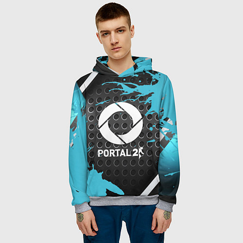 Мужская толстовка Portal game краски / 3D-Меланж – фото 3