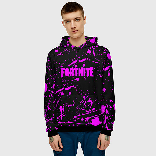 Мужская толстовка Fortnite краски / 3D-Черный – фото 3