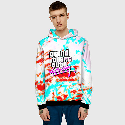 Мужская толстовка GTA vice city clors / 3D-Черный – фото 3