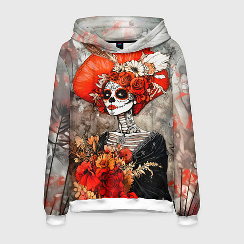 Мужская толстовка Катрина в цветах / 3D-Белый – фото 1