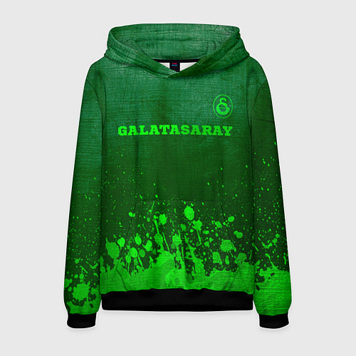 Мужская толстовка Galatasaray - green gradient посередине / 3D-Черный – фото 1