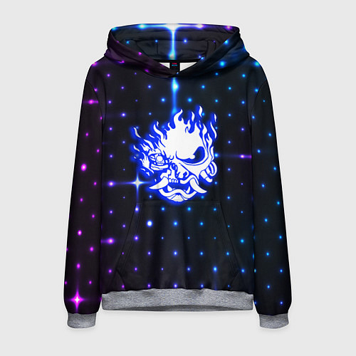 Мужская толстовка Киберпанк неоновый паттерн / 3D-Меланж – фото 1