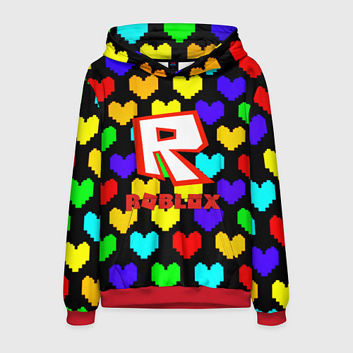 Мужская толстовка Роблокс сердца / 3D-Красный – фото 1