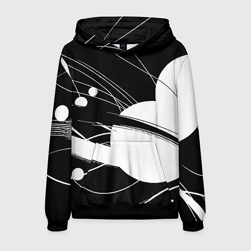 Мужская толстовка Black and white vanguard abstraction - ai art fant / 3D-Черный – фото 1