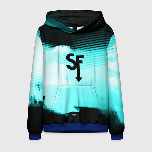 Мужская толстовка Sally face geometry / 3D-Синий – фото 1