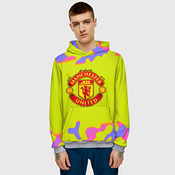 Толстовка-худи мужская Манчестер Юнайтед камуфляж, цвет: 3D-меланж — фото 2