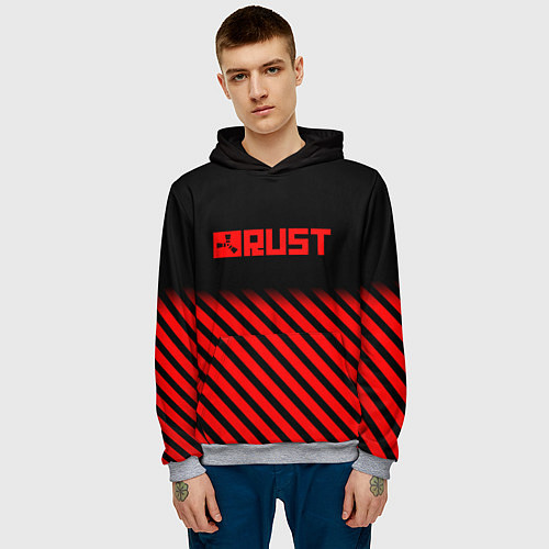 Мужская толстовка RUST geometry / 3D-Меланж – фото 3