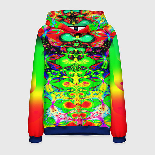 Мужская толстовка Оптический фрактал кислота / 3D-Синий – фото 1
