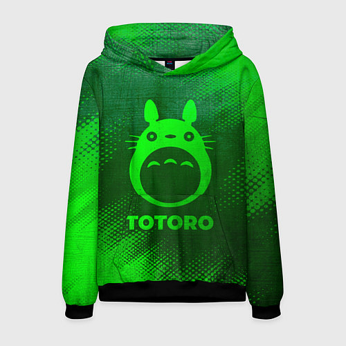 Мужская толстовка Totoro - green gradient / 3D-Черный – фото 1