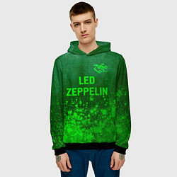 Толстовка-худи мужская Led Zeppelin - green gradient посередине, цвет: 3D-черный — фото 2