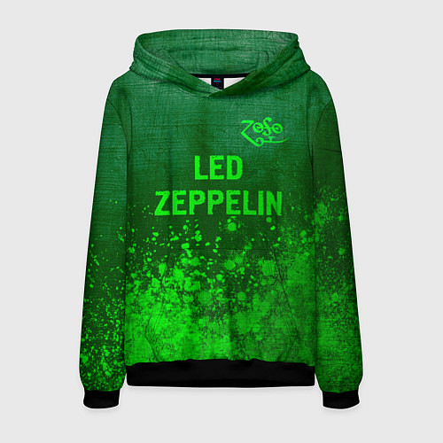 Мужская толстовка Led Zeppelin - green gradient посередине / 3D-Черный – фото 1