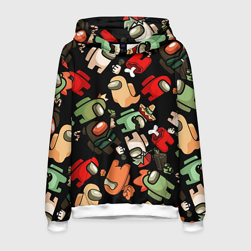 Мужская толстовка Персонажи Among us / 3D-Белый – фото 1